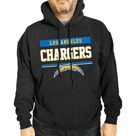 NEW Campus Colors Los Angeles Chargers Hoodie Sweatshirt Gray Size Mens … - Picture 1 of 4